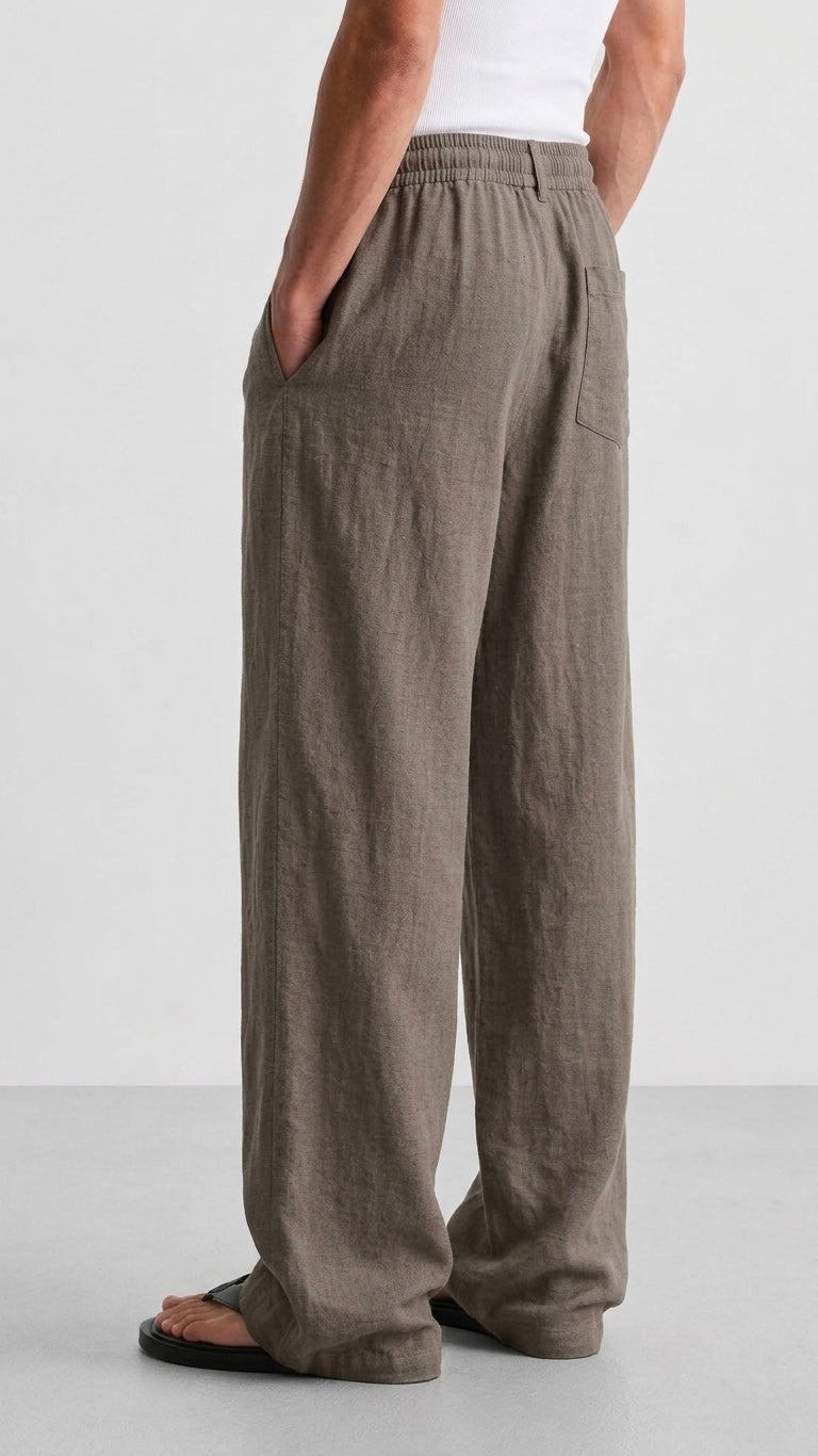 Coffee Linen Pants