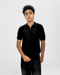 Textured Knit Polo with Zip Placket