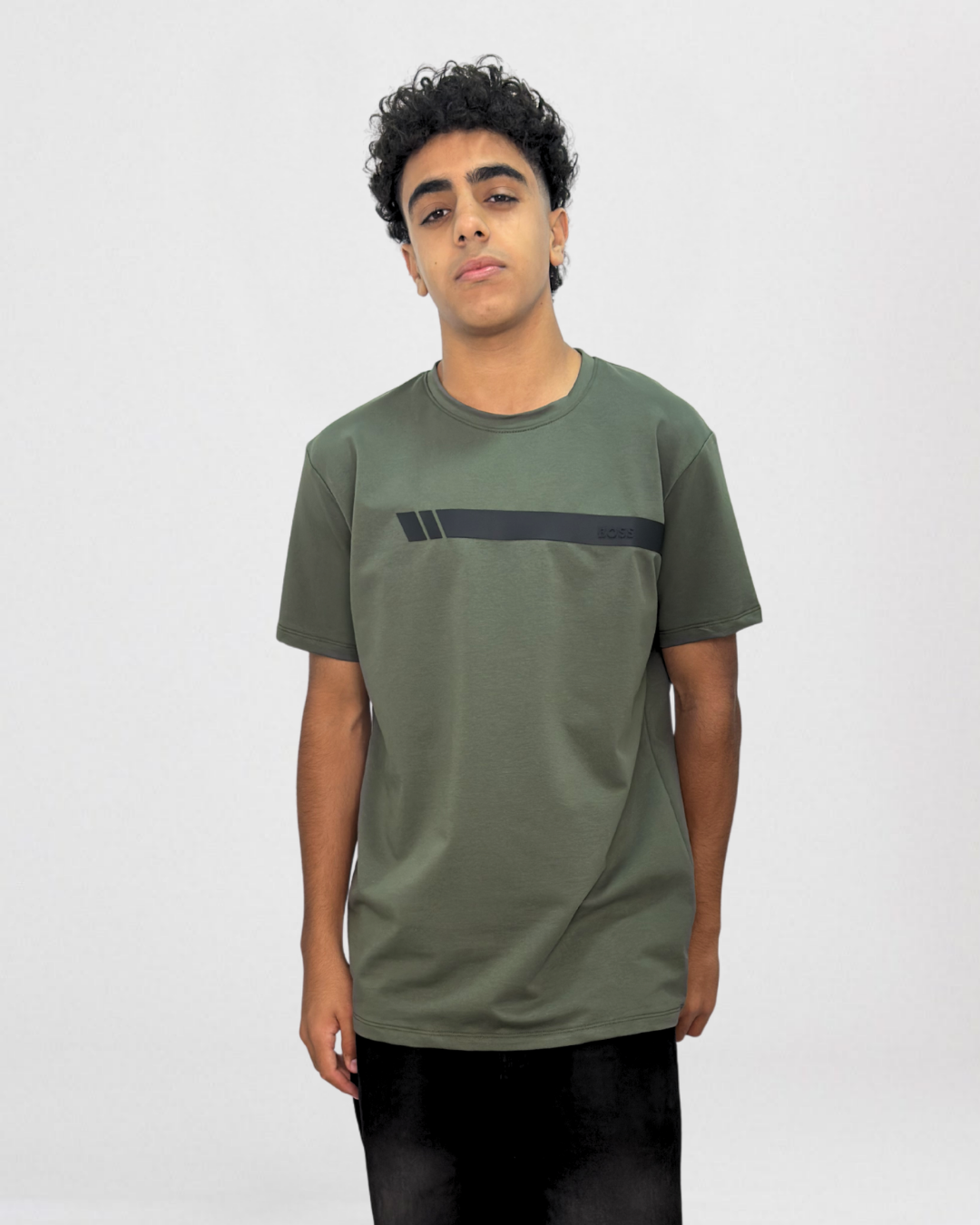 BOSS Logo Stripe Crew Neck T-Shirt
