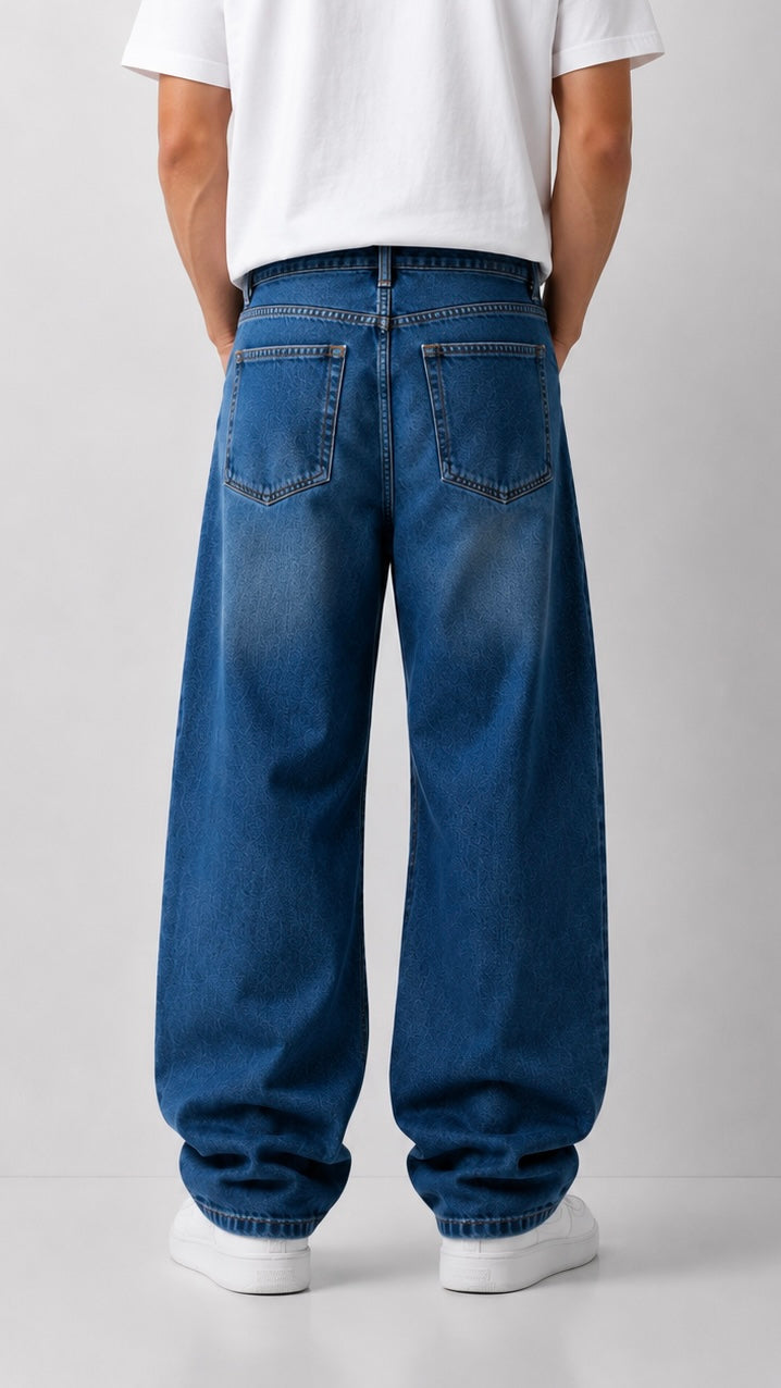Indigo Rigid Baggy Jeans