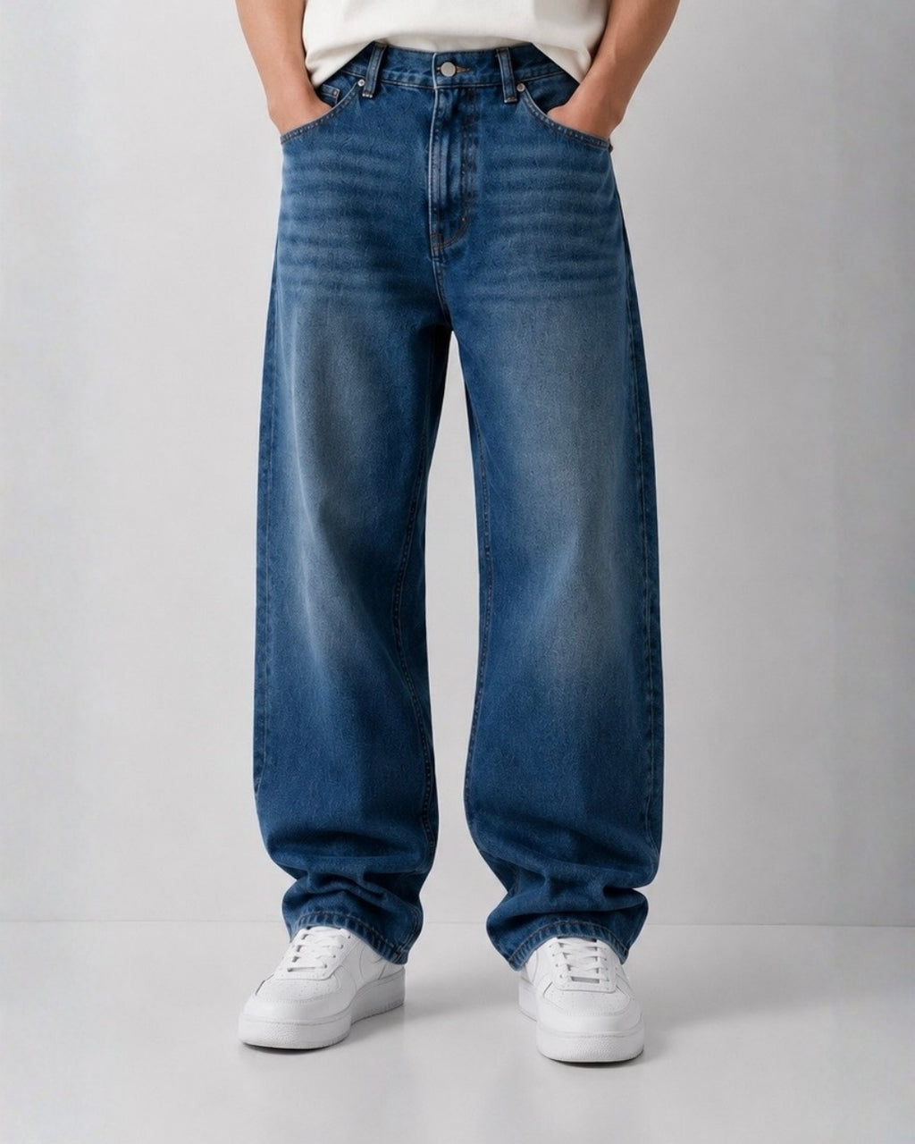 Indigo Rigid Baggy Jeans
