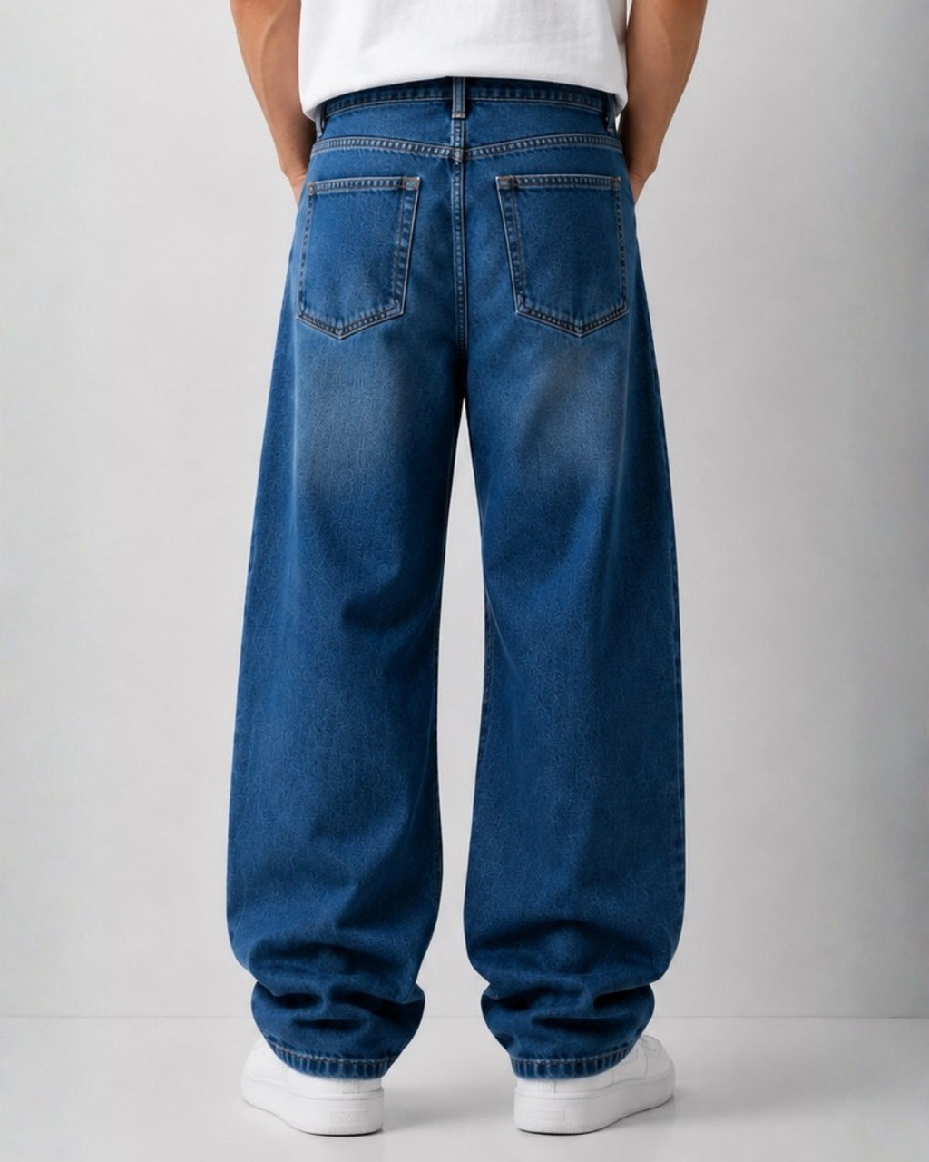 Indigo Rigid Baggy Jeans