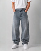Washed Grey Baggy Jeans