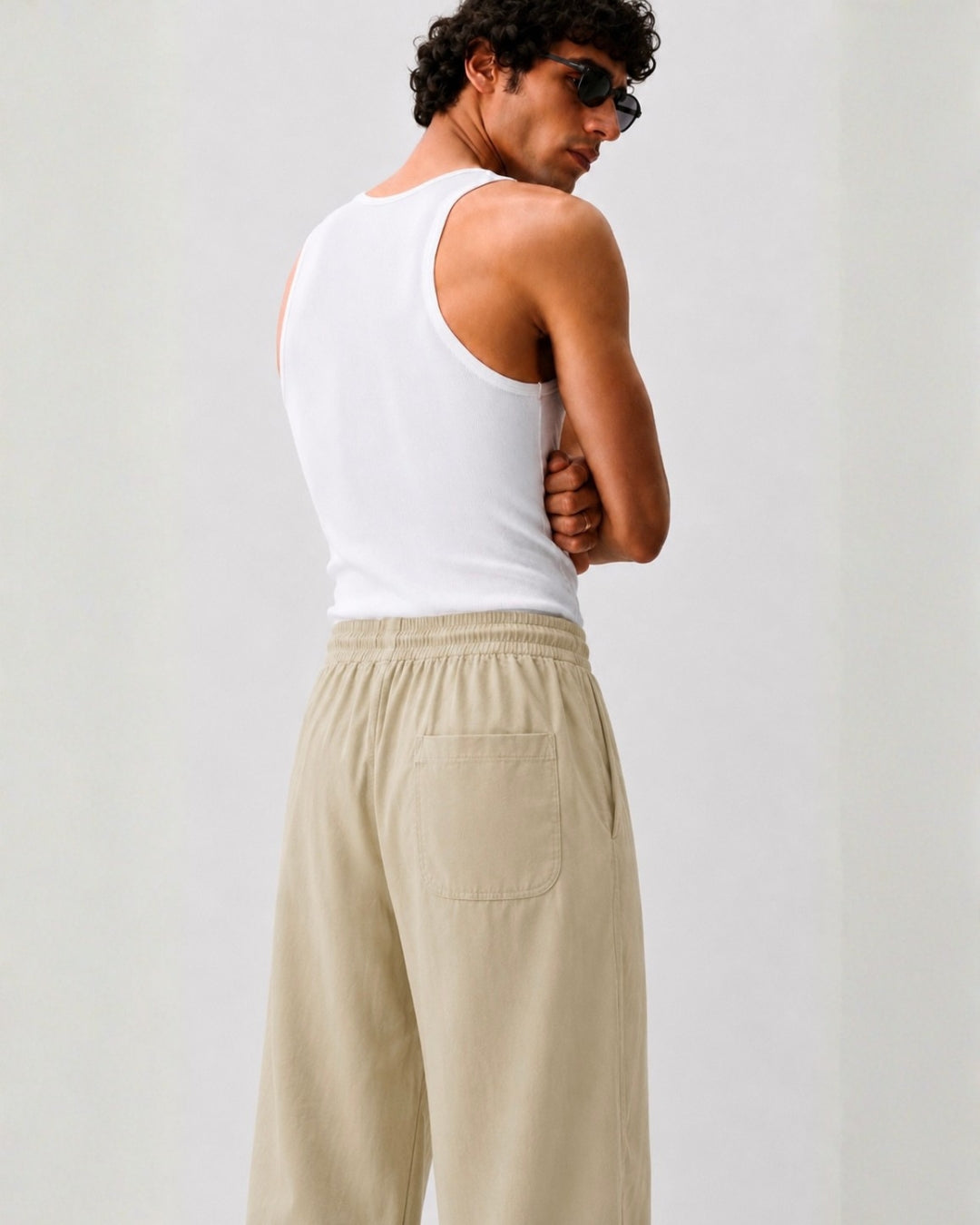 Sand-Beige Linen Pants