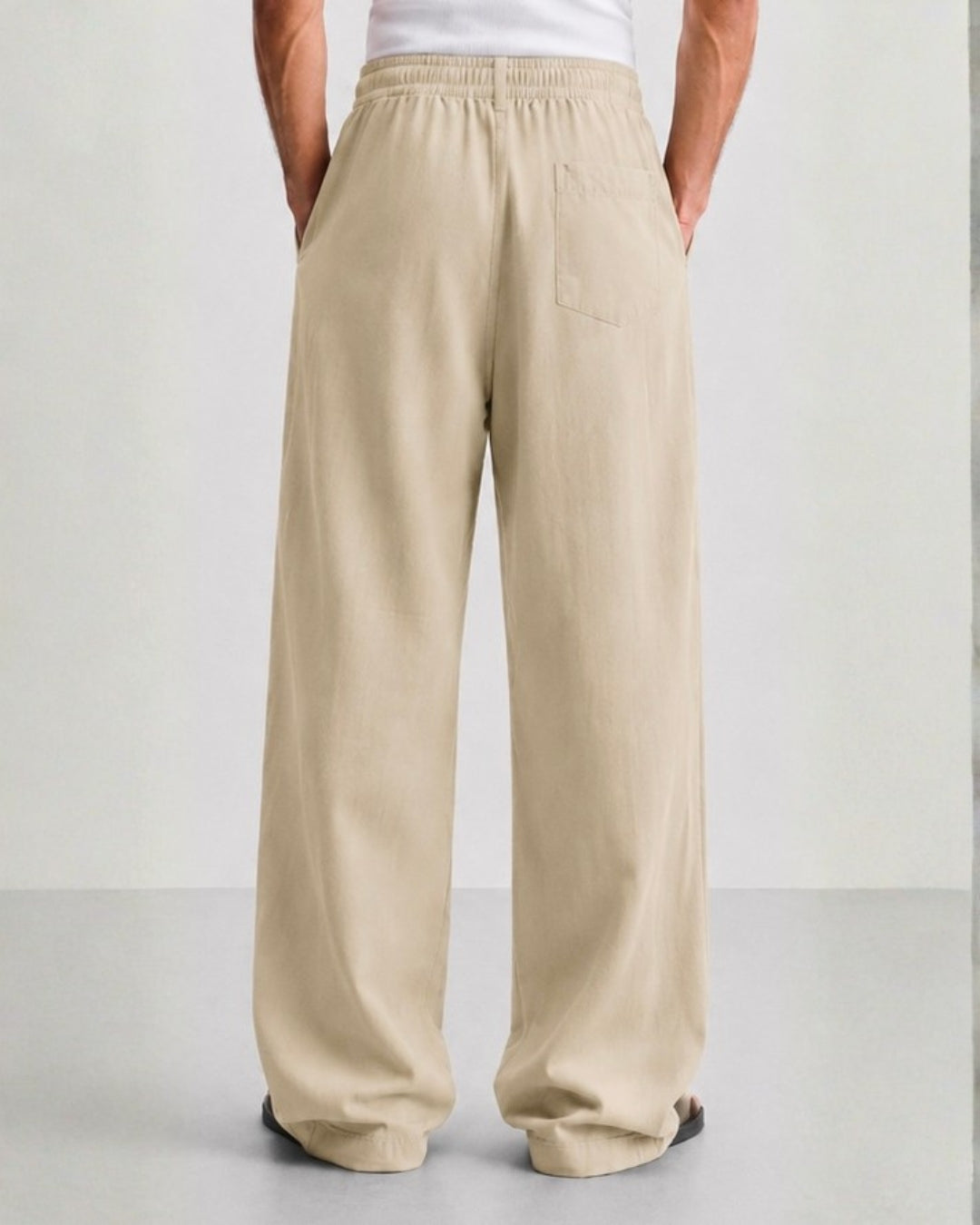Sand-Beige Linen Pants
