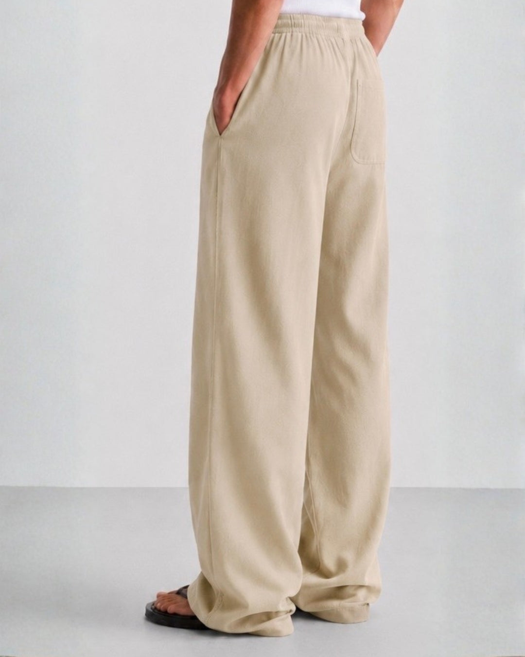 Sand-Beige Linen Pants