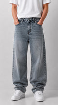 Washed Grey Baggy Jeans