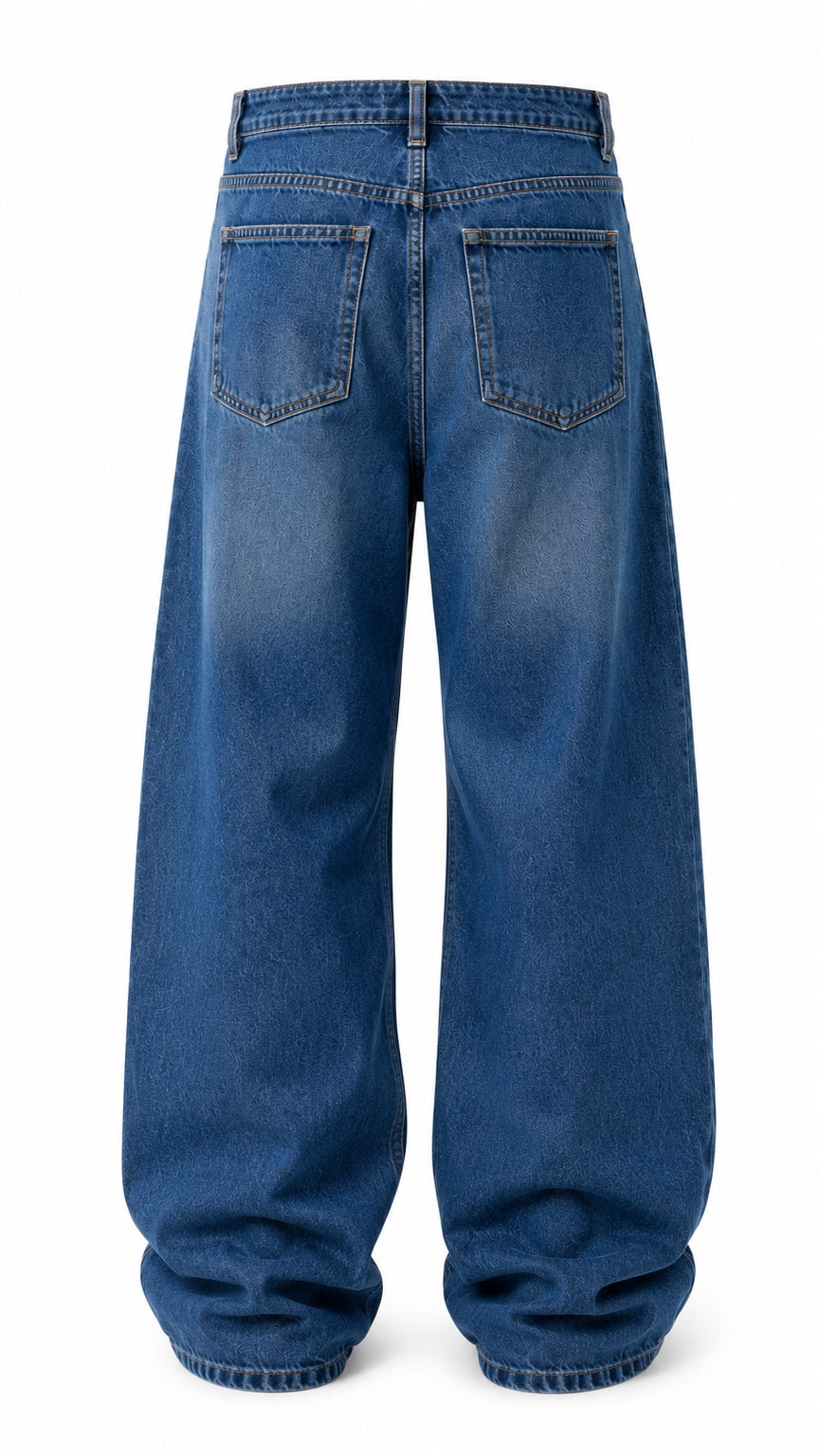 Indigo Rigid Baggy Jeans