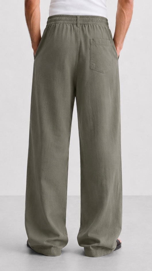 Olive Green Linen Pants