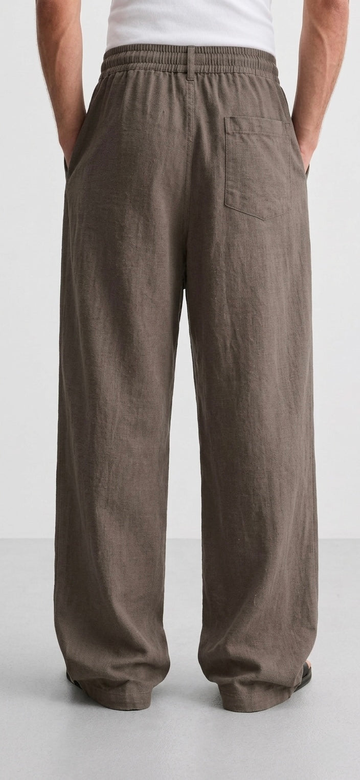 Coffee Linen Pants