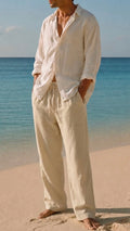 Sand-Beige Linen Pants