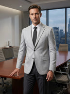 Regular Fit Light Grey Blazer