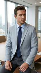 Regular Fit Grey Blazer