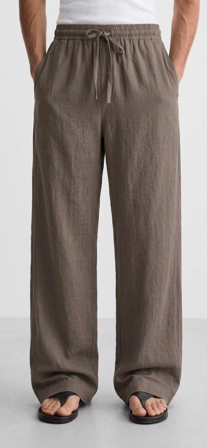 Coffee Linen Pants