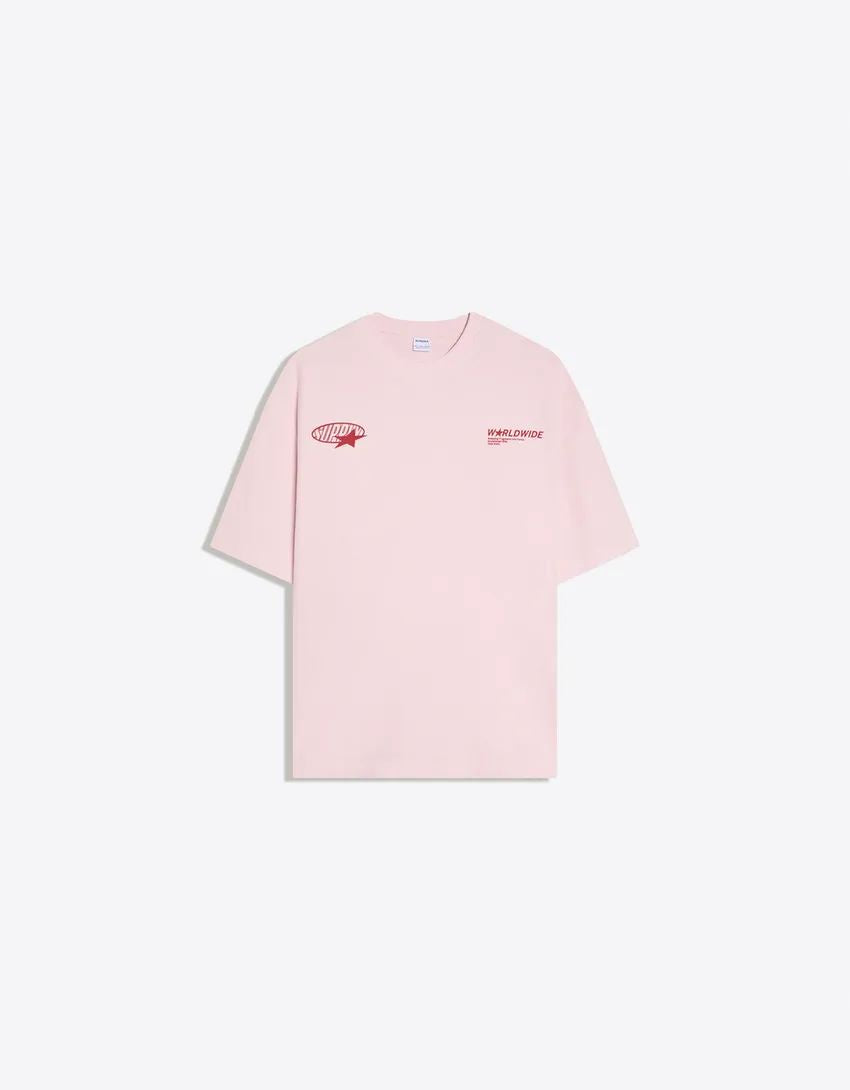 Bershka Relaxed Fleece T-shirt